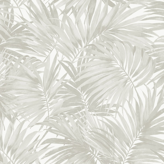 Lillian August Cordelia Tossed Palms Dove Grey Wallpaper image 1 of 4