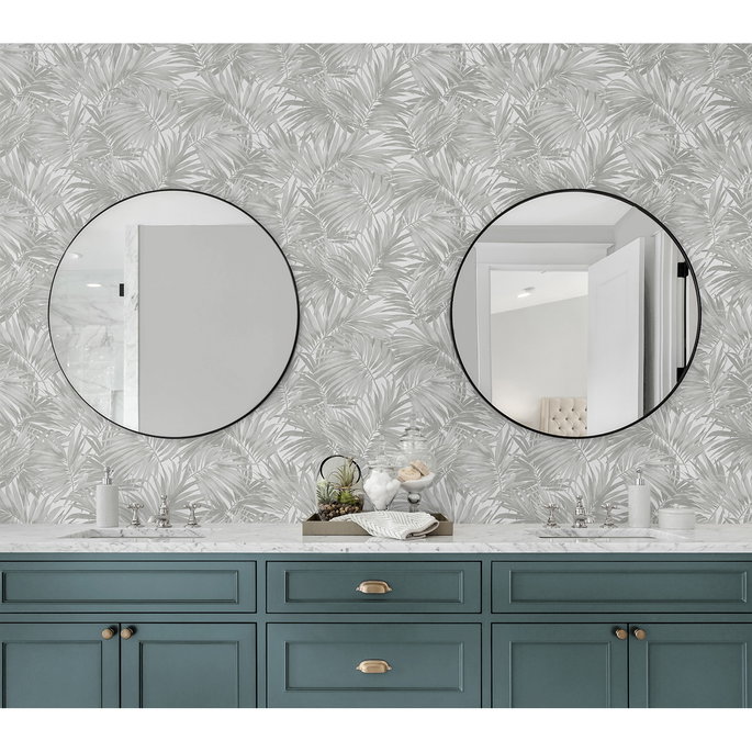 Lillian August Cordelia Tossed Palms Argos Grey Wallpaper image 4 of 4