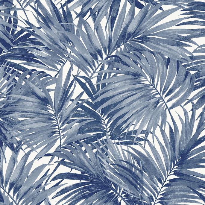 Lillian August Cordelia Tossed Palms Pacific Blue Wallpaper image 1 of 4