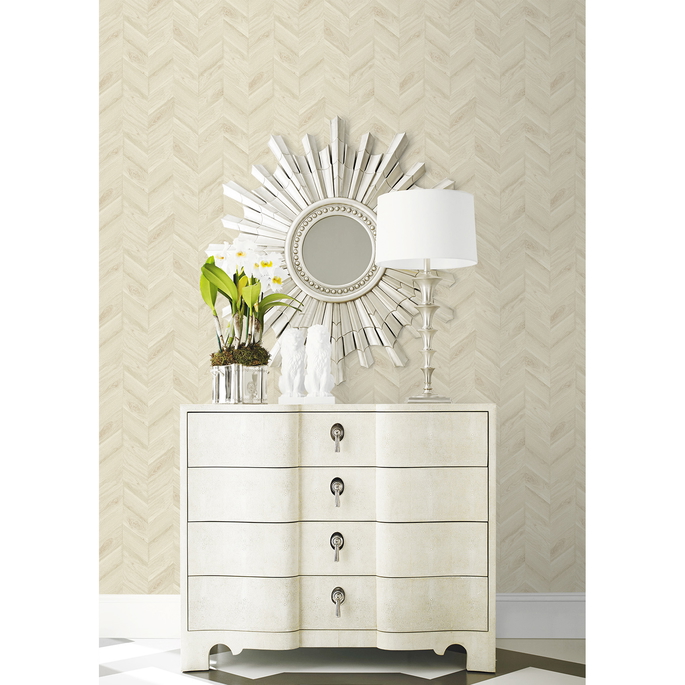 Lillian August Keone Bay Chevron Oat Wallpaper image 2 of 3