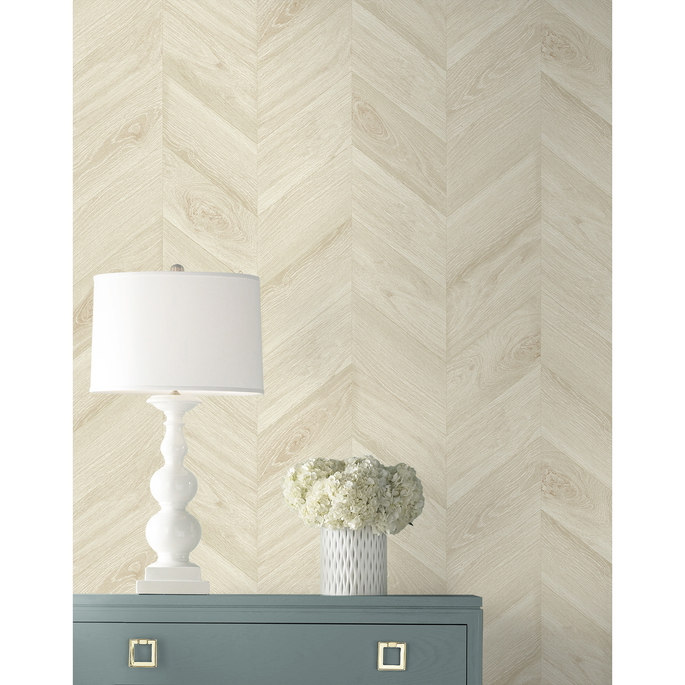 Lillian August Keone Bay Chevron Oat Wallpaper image 3 of 3