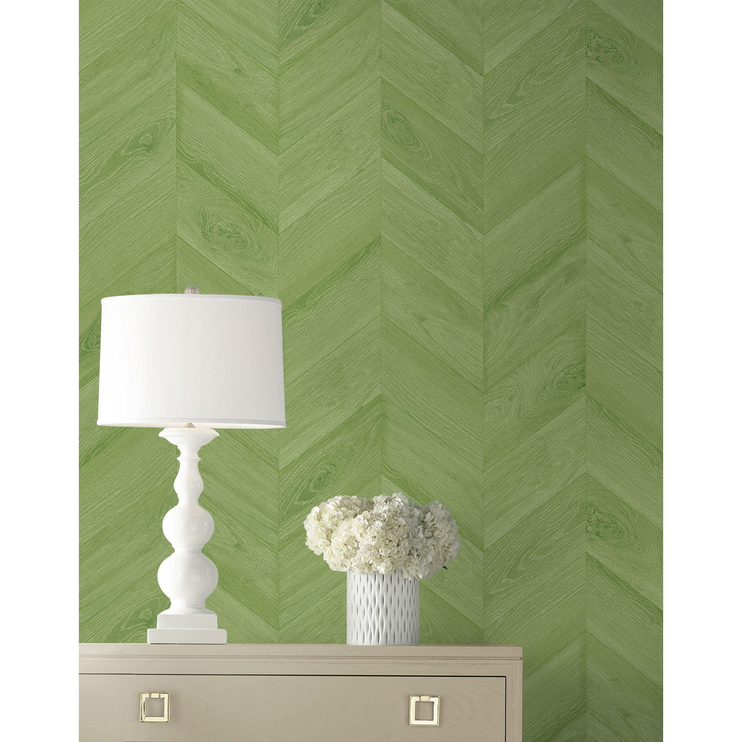 Lillian August Keone Bay Chevron Summer Fern Wallpaper | OnlineFabricStore