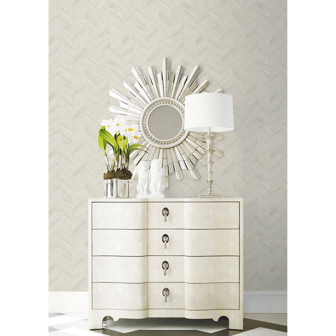 Lillian August Keone Bay Chevron Pearl Grey Wallpaper image 2 of 3