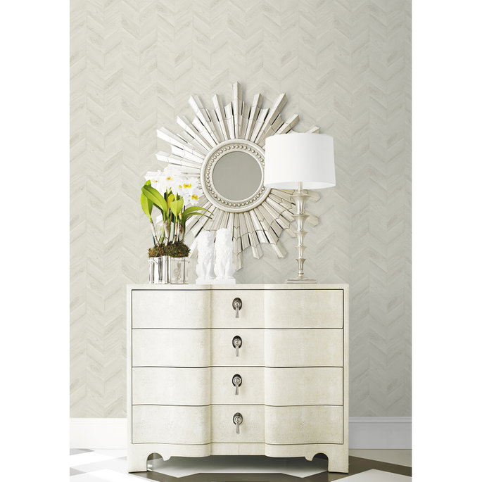 Lillian August Keone Bay Chevron Pearl Grey Wallpaper image 2 of 3