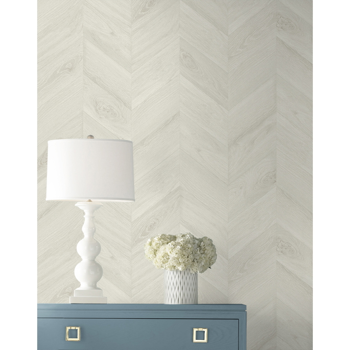 Lillian August Keone Bay Chevron Pearl Grey Wallpaper image 3 of 3