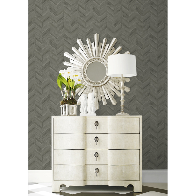 Lillian August Keone Bay Chevron Harbor Grey Wallpaper image 2 of 3
