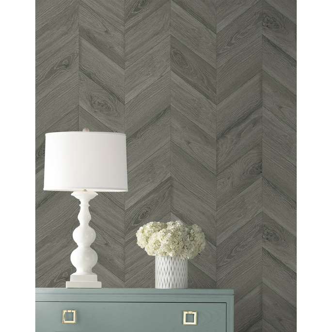 Lillian August Keone Bay Chevron Harbor Grey Wallpaper image 3 of 3