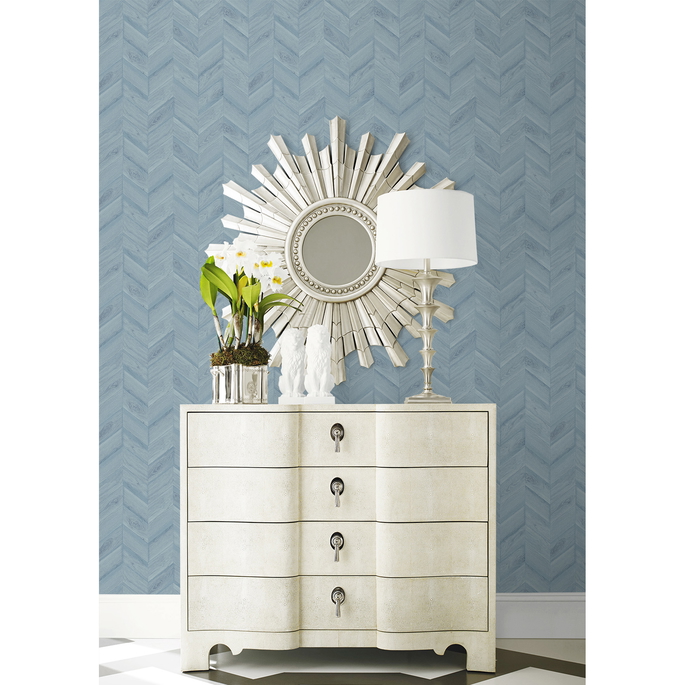 Lillian August Keone Bay Chevron Bay Blue Wallpaper image 2 of 3