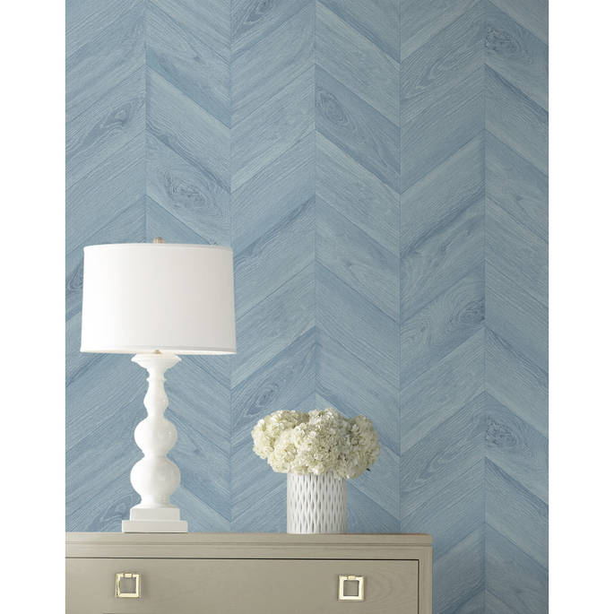 Lillian August Keone Bay Chevron Bay Blue Wallpaper image 3 of 3