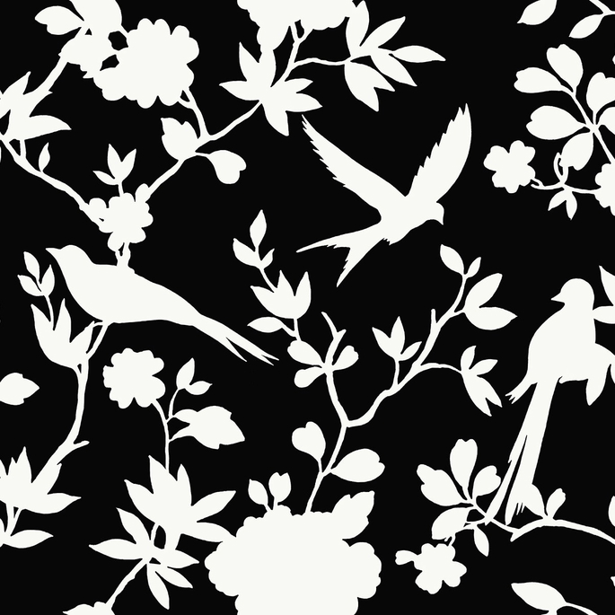 Lillian August Kauai Bird Toile Inkwell Wallpaper image 1 of 2