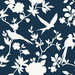 Lillian August Kauai Bird Toile Denim Blue Wallpaper