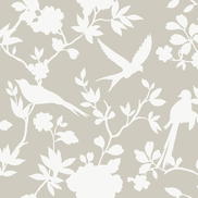 Lillian August Kauai Bird Toile Argos Grey Wallpaper