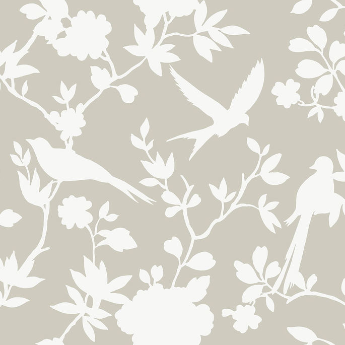 Lillian August Kauai Bird Toile Argos Grey Wallpaper image 1 of 2