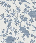 Lillian August Aloha Bird Trail Denim Blue Wallpaper