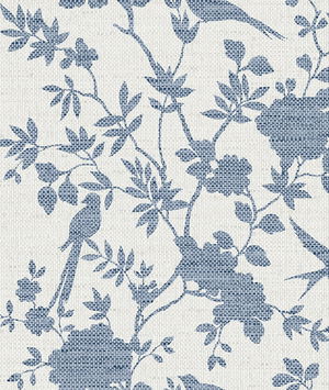 Lillian August Aloha Bird Trail Denim Blue Wallpaper