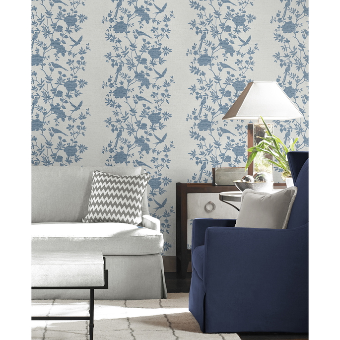 Lillian August Aloha Bird Trail Denim Blue Wallpaper image 2 of 3