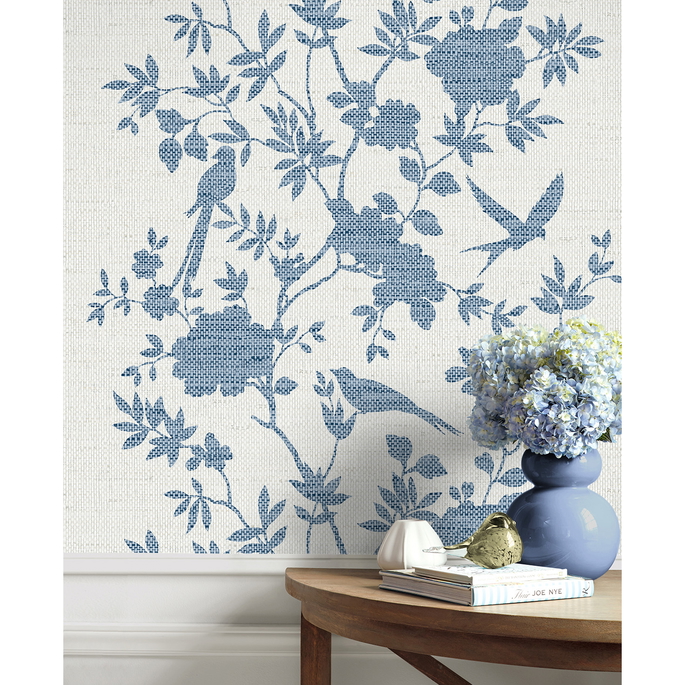Lillian August Aloha Bird Trail Denim Blue Wallpaper image 3 of 3