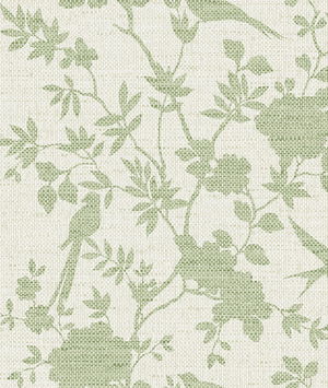 Lillian August Aloha Bird Trail Green Ivy Wallpaper