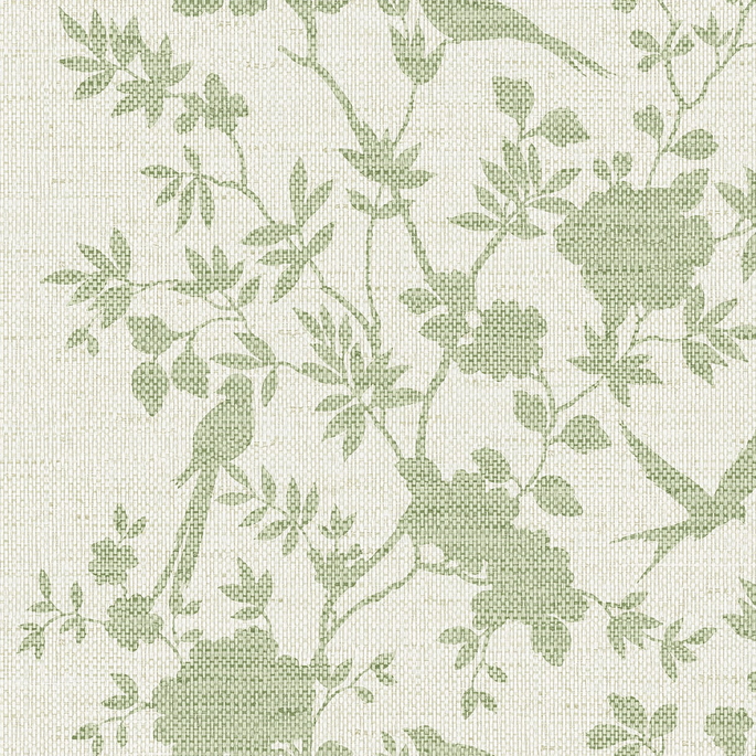 Lillian August Aloha Bird Trail Green Ivy Wallpaper image 1 of 3