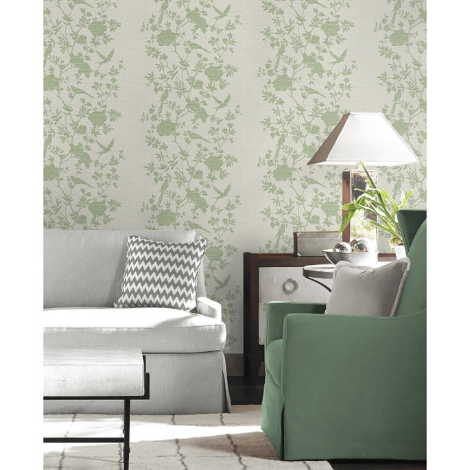 Lillian August Aloha Bird Trail Green Ivy Wallpaper image 2 of 3