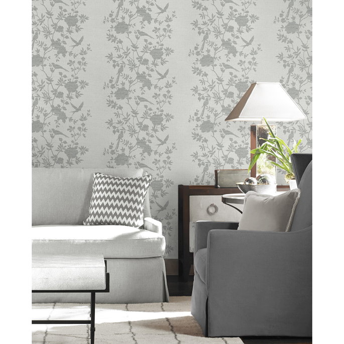 Lillian August Aloha Bird Trail Heather Grey Wallpaper image 2 of 3
