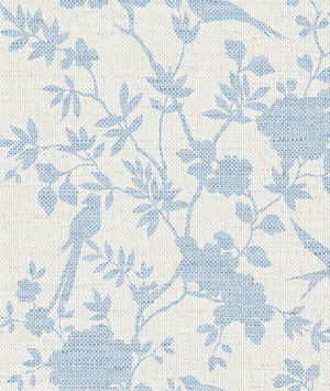 Lillian August Aloha Bird Trail Maya Blue Wallpaper