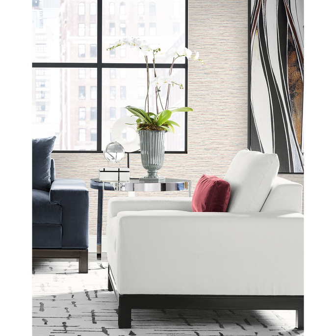 Lillian August Loe Sanctuary Stria Carmine &amp; Navy Wallpaper image 2 of 3
