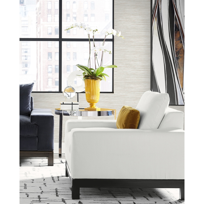 Lillian August Loe Sanctuary Stria Creamsicle &amp; Alloy Wallpaper image 2 of 3