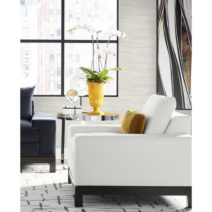 Lillian August Loe Sanctuary Stria Creamsicle &amp; Alloy Wallpaper image 2 of 3