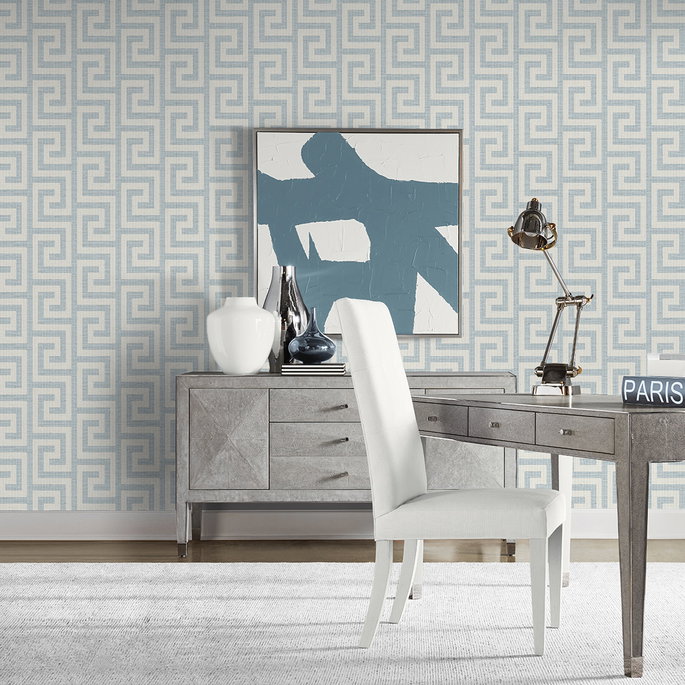 Lillian August Luna Retreat Greek Key Skylight Wallpaper image 2 of 4