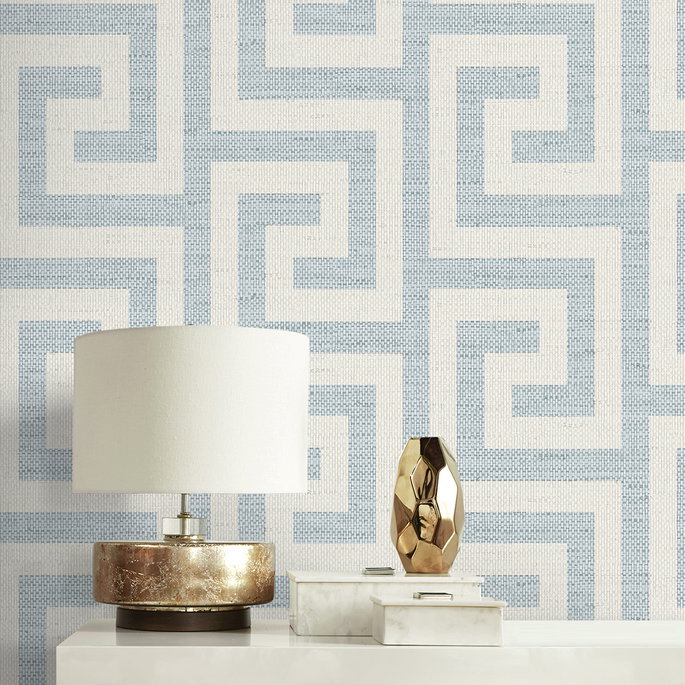 Lillian August Luna Retreat Greek Key Skylight Wallpaper image 4 of 4