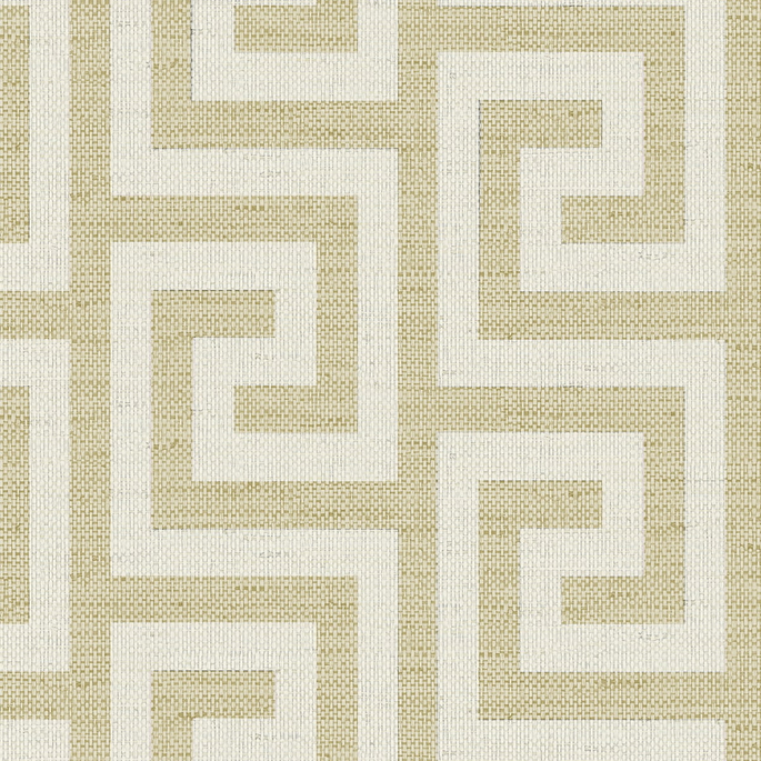 Lillian August Luna Retreat Greek Key Golden Wallpaper image 1 of 4