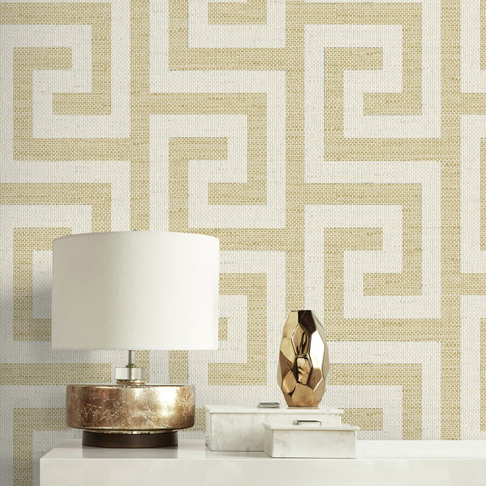 Lillian August Luna Retreat Greek Key Golden Wallpaper image 4 of 4