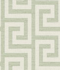 Lillian August Luna Retreat Greek Key Green Ivy Wallpaper