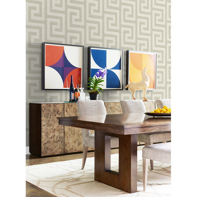 Lillian August Luna Retreat Greek Key Pavestone Wallpaper image 3 of 4