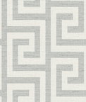 Lillian August Luna Retreat Greek Key Pewter Wallpaper