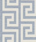 Lillian August Luna Retreat Greek Key Blue Lake Wallpaper