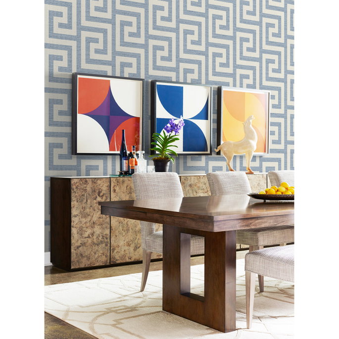 Lillian August Luna Retreat Greek Key Blue Lake Wallpaper image 3 of 4