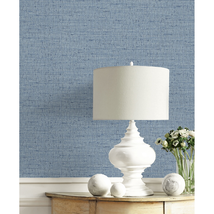 Lillian August Kaya Faux Paperweave Coastal Blue Wallpaper image 3 of 3