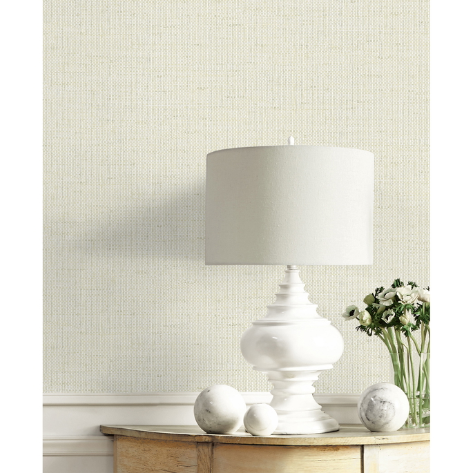Lillian August Kaya Faux Paperweave Alabaster Wallpaper image 3 of 3