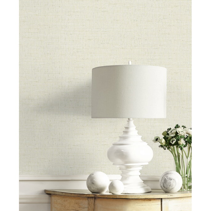Lillian August Kaya Faux Paperweave Alabaster Wallpaper image 3 of 3