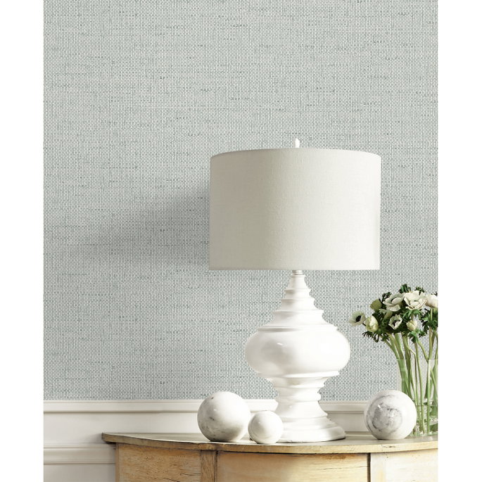 Lillian August Kaya Faux Paperweave Harbor Mist Wallpaper image 3 of 3