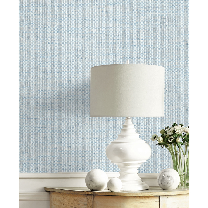 Lillian August Kaya Faux Paperweave Sea Breeze Wallpaper image 3 of 3