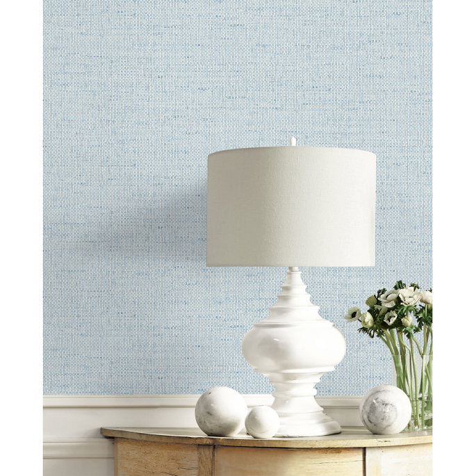 Lillian August Kaya Faux Paperweave Sea Breeze Wallpaper image 3 of 3