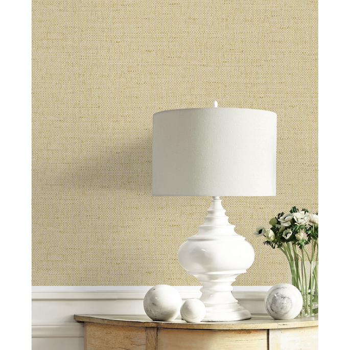 Lillian August Kaya Faux Paperweave Chamomile Wallpaper image 3 of 3
