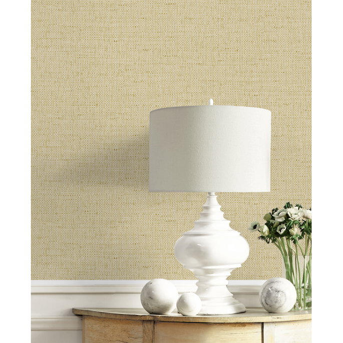 Lillian August Kaya Faux Paperweave Chamomile Wallpaper image 3 of 3