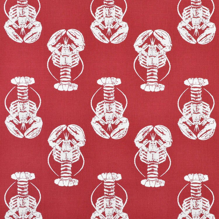 Premier Prints Lobster Timberwolf Red Macon Fabric | OnlineFabricStore