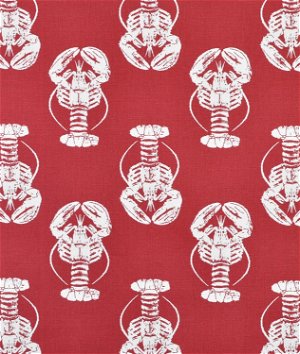 Premier Prints Lobster Timberwolf Red Macon Fabric