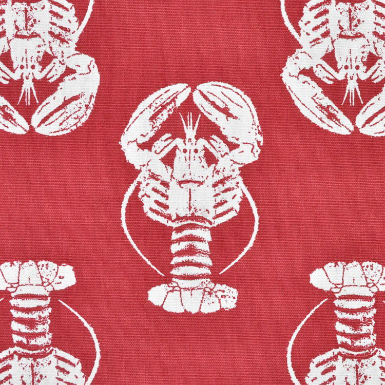 Premier Prints Lobster Timberwolf Red Macon Fabric | OnlineFabricStore