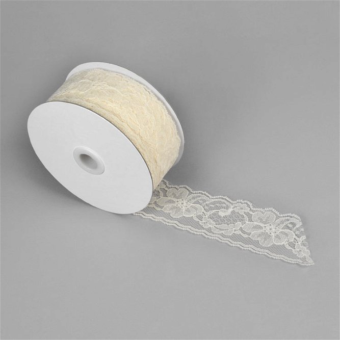 2&quot; Ivory Chantilly Lace Ribbon - 25 Yards